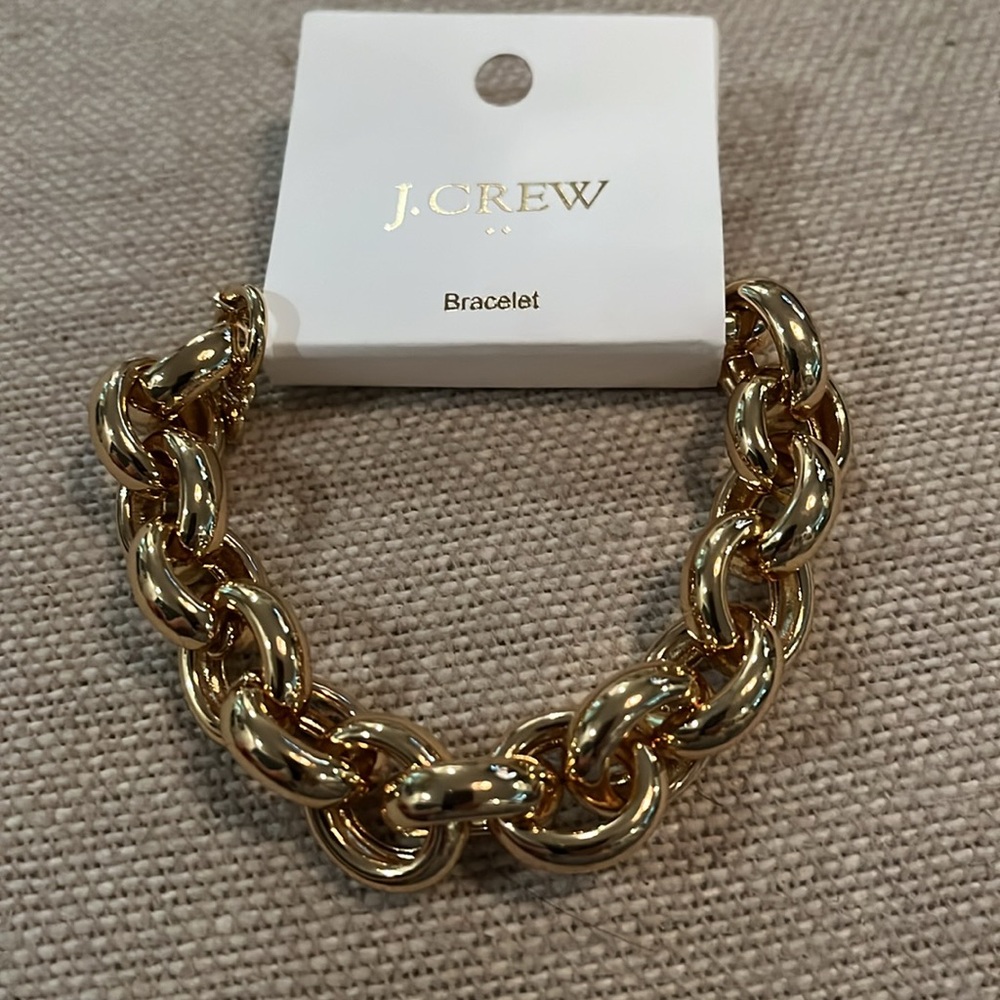 J. Crew Gold Chunky Link Bracelet/NWT - Picture 2 of 5